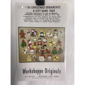 VTG workshop original 26 Christmas ornament gift tags 1992 Wood cutting Pattern